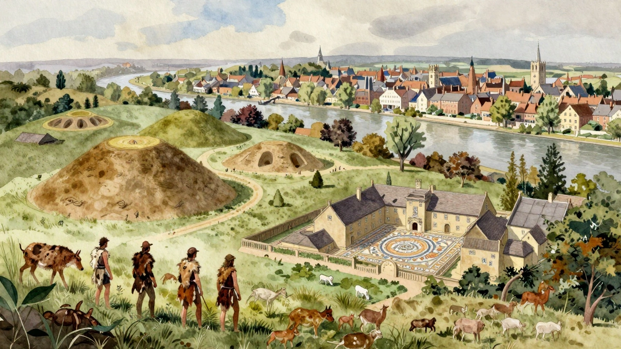 Layered landscape of Abingdon showing Mesolithic to modern human settlement.