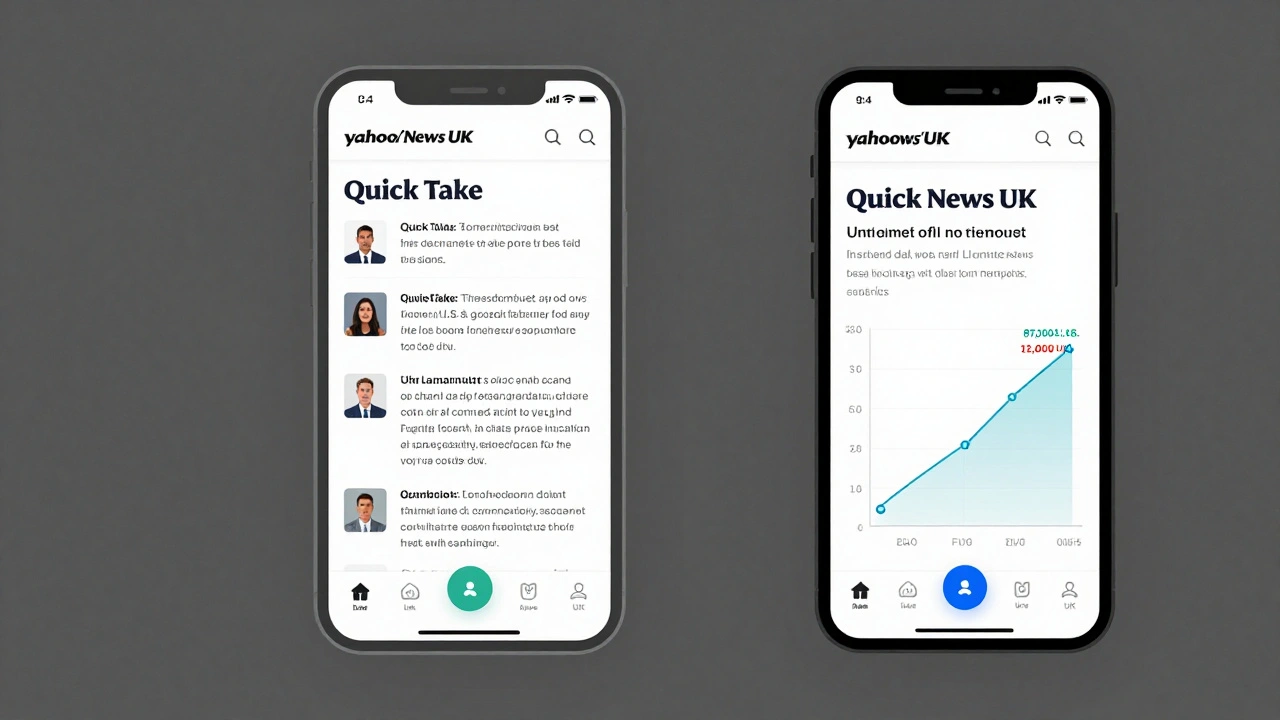 Mobile screen showing UK and U.S. users viewing the same news article with different view counts.